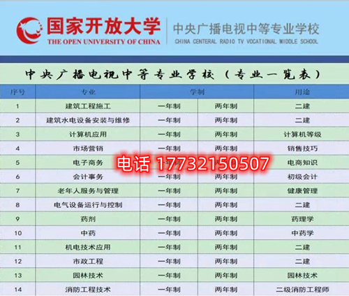 电大中专一年制